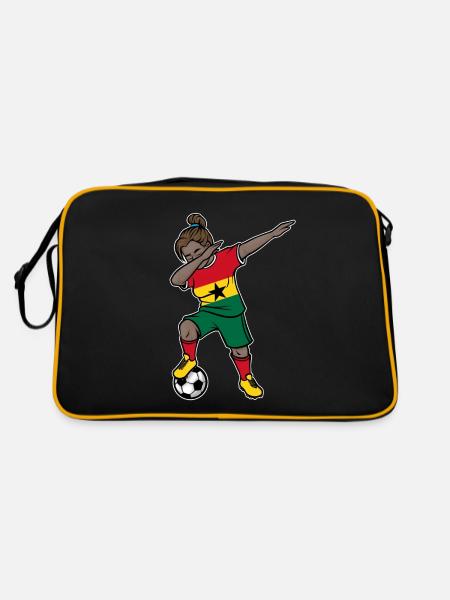 Dabbing Footballeuse Filles Ghana Soccer - Sac Retro - noir/or - Dos
