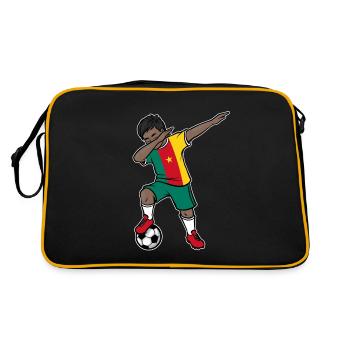 Dabbing Footballeur Jeune Camerounais Football - Sac Retro - noir/or - Dos