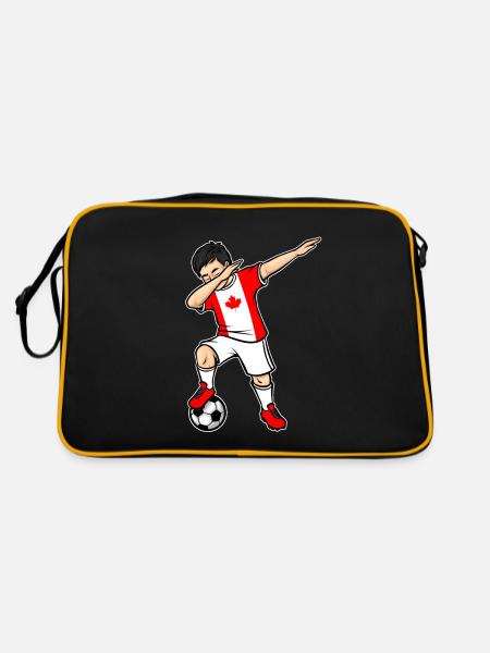 Dabbing Soccer Player Boy Canada Soccer - Sac Retro - noir/or - Dos