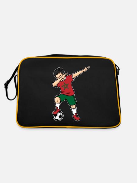 Dabbing Joueur de football garçon Maroc Football - Sac Retro - noir/or - Dos