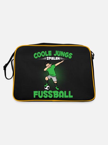Dabbing Fußballspieler Jungs Fußball - Retro Tasche - Schwarz/Gold