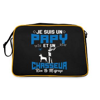 Papy et Chasseur Humour Cadeau - Sac Retro - noir/or - Dos