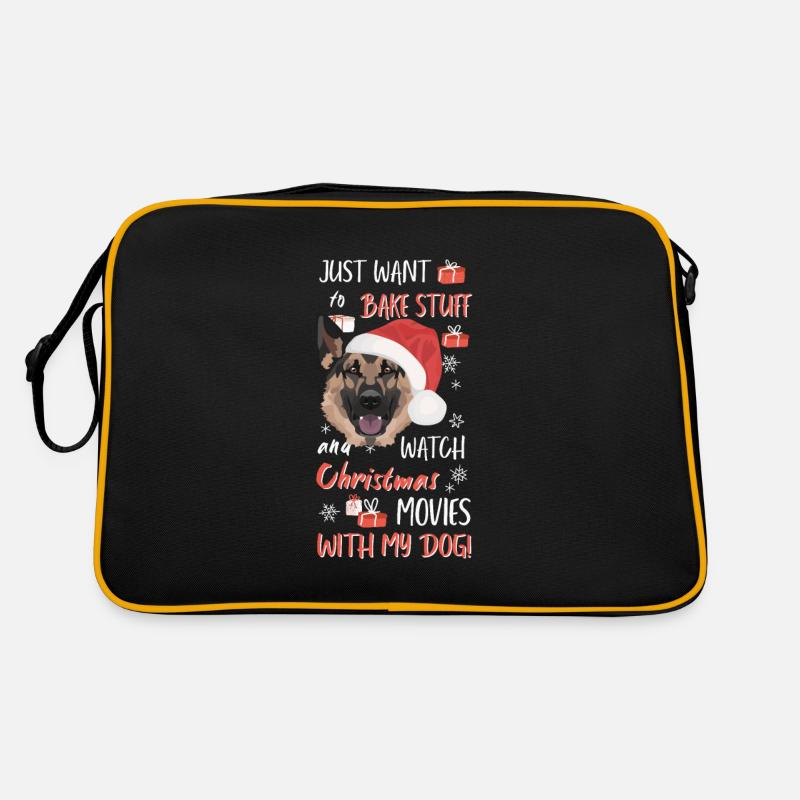 German Shepherd Merry Christmas Retro Bag