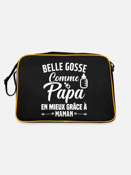 Belle Gosse Comme Papa Cadeau Belle Fille - Sac Retro - noir/or - Dos