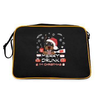 Doberman Christmas Market - Retro Bag - black/gold - Back