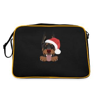 Doberman Merry Christmas - Retro Bag - black/gold - Back