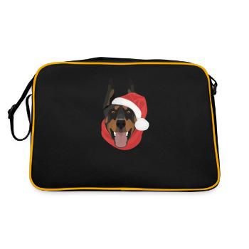 Doberman Merry Christmas - Retro Bag - black/gold - Back