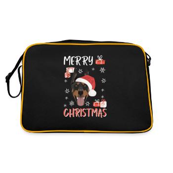 Doberman Merry Christmas - Retro Bag - black/gold - Back