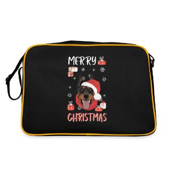 Doberman Merry Christmas - Retro Bag - black/gold - Back