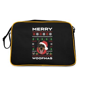 Doberman Merry Christmas - Retro Bag - black/gold - Back