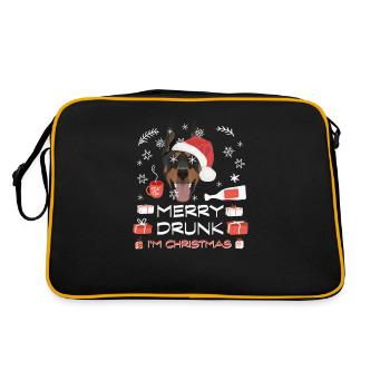 Doberman Christmas Market - Retro Bag - black/gold - Back