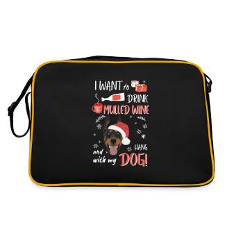 Doberman vin chaud Noël - Sac Retro - noir/or - Dos