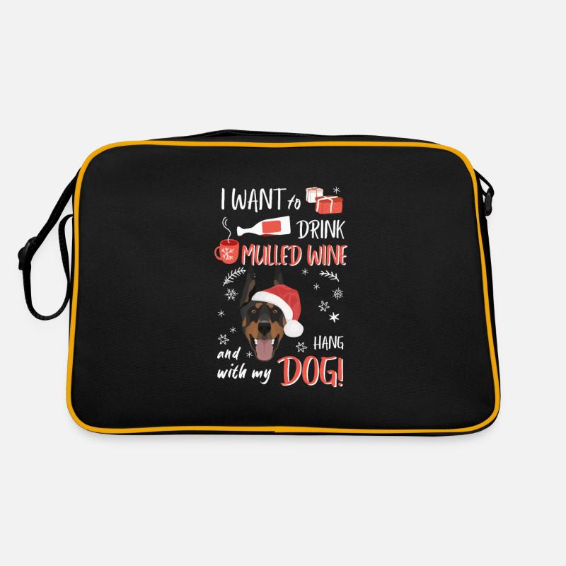 Doberman vin chaud Noël Sac Retro