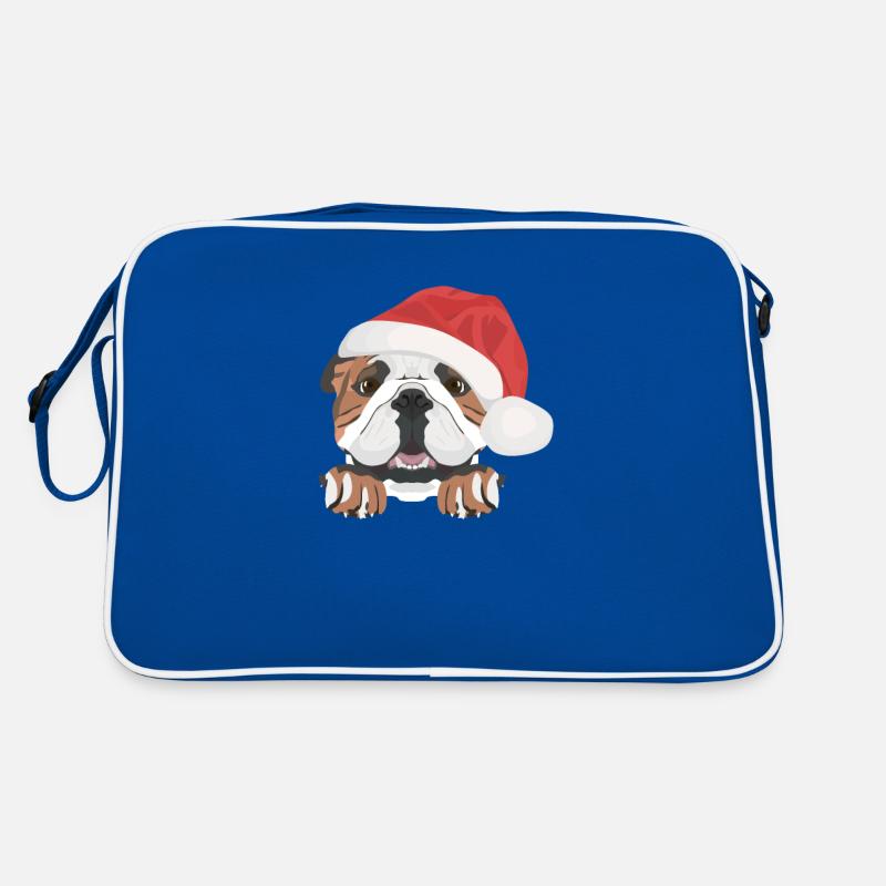 Bouledogue anglais Joyeux Noël Sac Retro