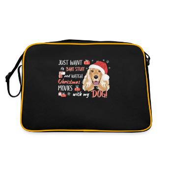 Deutsch Cocker Spaniel Joyeux Noël - Sac Retro - noir/or - Dos