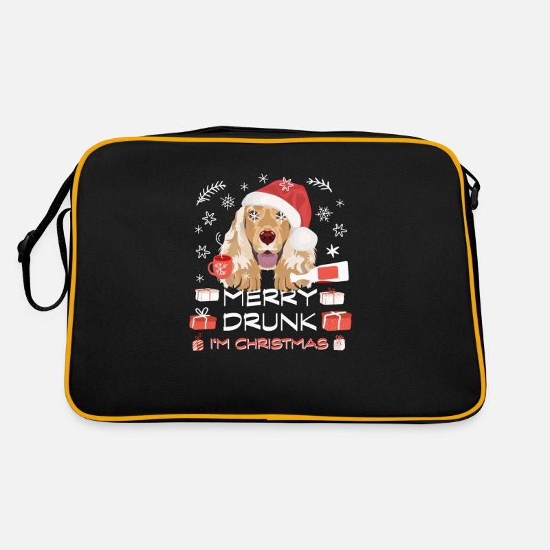 English Cocker Spaniel Weihnachtsmarkt Retro Tasche
