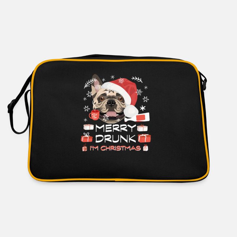 Français Marché de Noël Bulldog Sac Retro