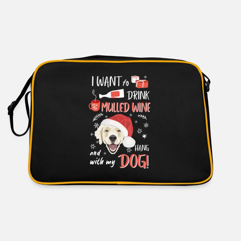 Golden Retriever vin chaud Noël Sac Retro