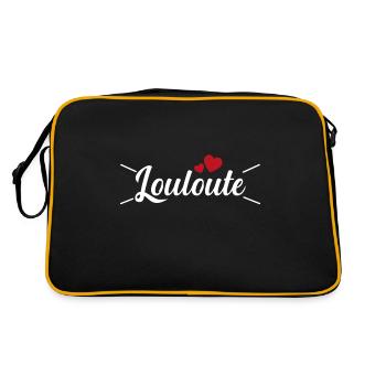 Femme Louloute Humour Mot Affectueux Couple - Sac Retro - noir/or - Dos