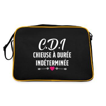 CDI Chieuse à durée indéterminée cadeau humour - Sac Retro - noir/or - Dos