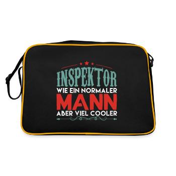 INSPEKTOR WIE EIN NORMALER MANN ABER VIEL COOLER - Retro Tasche - Schwarz/Gold - Hinten