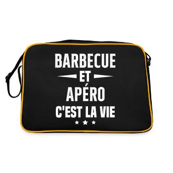 Barbecue et apéro c'est la vie vacances d'été - Sac Retro - noir/or - Dos