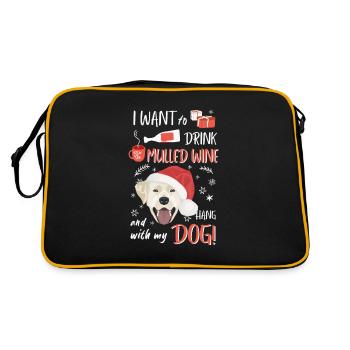 Labrador vin chaud Noël - Sac Retro - noir/or - Dos