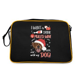 Labrador vin chaud Noël - Sac Retro - noir/or - Dos