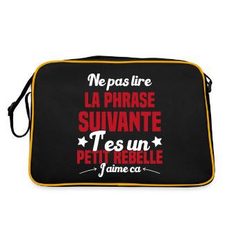Ne pas lire la phrase suivante - Sac Retro - noir/or - Dos