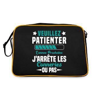 J'arrête les conneries humour - Sac Retro - noir/or - Dos