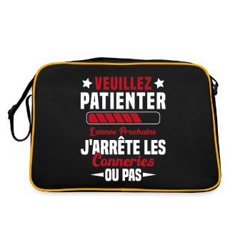 J'arrête les conneries humour - Sac Retro - noir/or - Dos