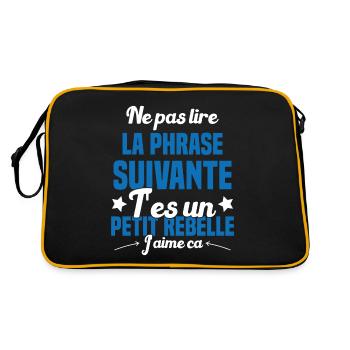 Ne pas lire la phrase suivante - Sac Retro - noir/or - Dos