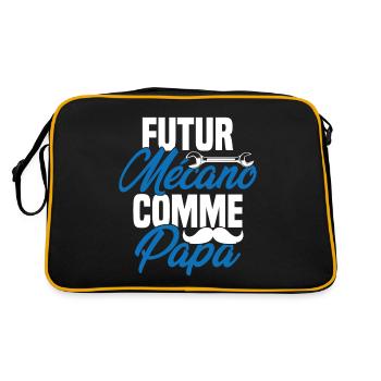 Futur mécano comme papa Cadeau futur mécano - Sac Retro - noir/or - Dos