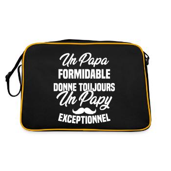 Papa Formidable Donne Toujours Papy Exceptionnel - Sac Retro - noir/or - Dos