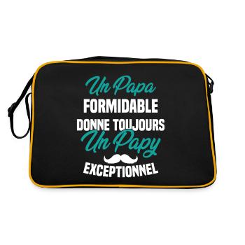 Papa Formidable Donne Toujours Papy Exceptionnel - Sac Retro - noir/or - Dos