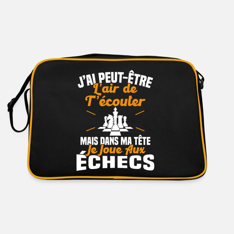 Dans matête je joue aux Échecs Cadeau Humour Échec Sac Retro