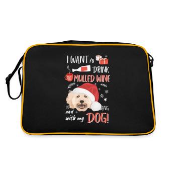 Caniche vin chaud Noël - Sac Retro - noir/or - Dos