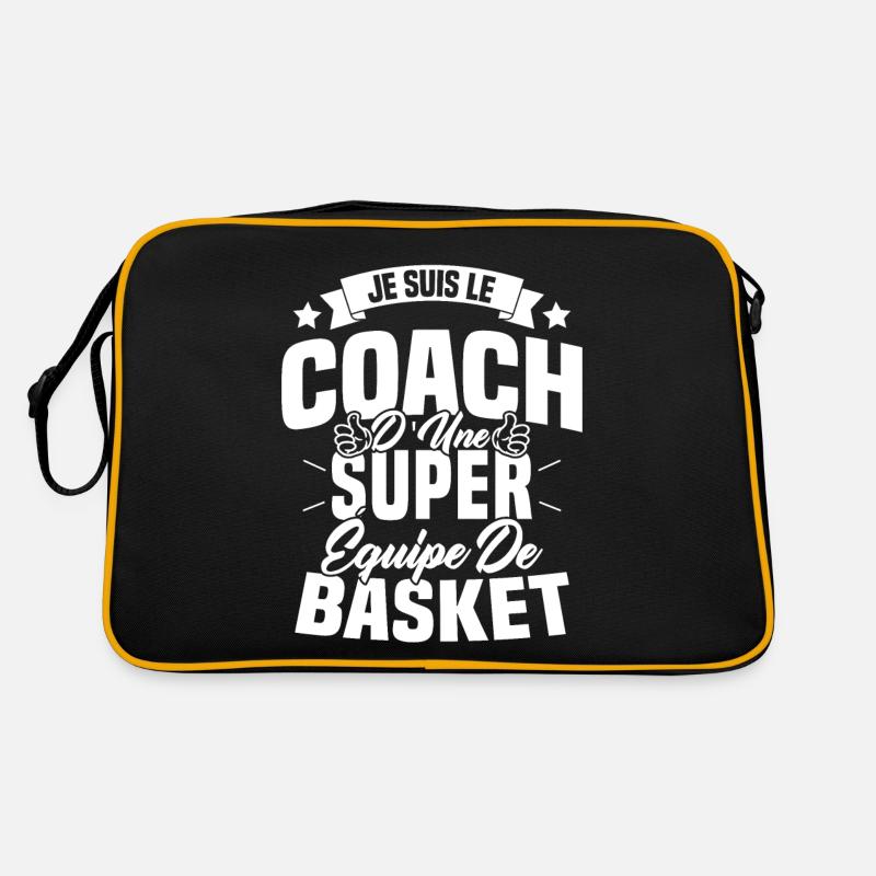Je Suis Le Coach D'une Super Équipe De Basket - Sac Retro - noir/or