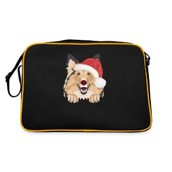 Shetland Sheepdog Joyeux Noël - Sac Retro - noir/or - Dos