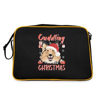 Shetland Sheepdog Joyeux Noël - Sac Retro - noir/or - Dos