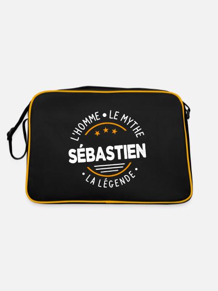 Sébastien L'Homme LeMythe La Légende Cadeau Humour - Sac Retro - noir/or - Dos