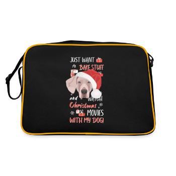 Merry Christmas Weimaraner - Retro Bag - black/gold - Back