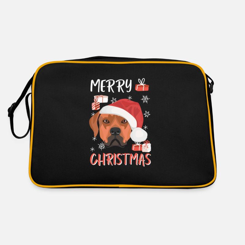 Rhodesian Ridgeback Frohe Weihnachten Retro Tasche