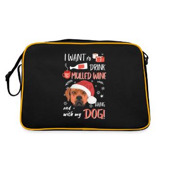 Rhodesian Ridgeback Vin chaud Noël - Sac Retro - noir/or - Dos