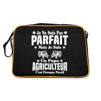 Pas Parfait Mais Je suis un Papa Agriculteur Cool - Sac Retro - noir/or - Dos