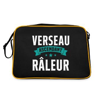 Verseau ascendant râleur cadeau humour signe - Sac Retro - noir/or - Dos