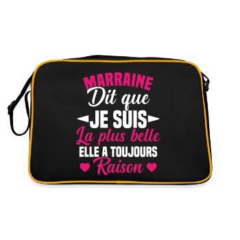 marraine dit que je suis la plus belle cadeau - Sac Retro - noir/or - Dos