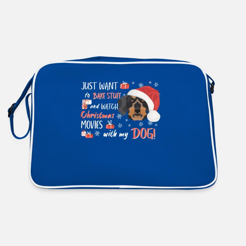 Wire-haired Dachshund Merry Christmas Retro Bag