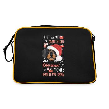 Teckel à poil dur Joyeux Noël - Sac Retro - noir/or - Dos