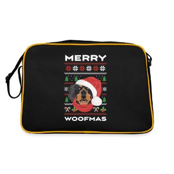 Teckel à poil dur Joyeux Noël - Sac Retro - noir/or - Dos